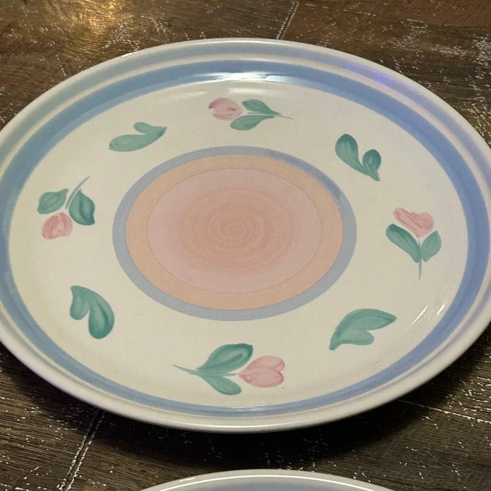 International Tableworks‎ Capri 9123 Stoneware Dinner Plates 4 Japan Floral